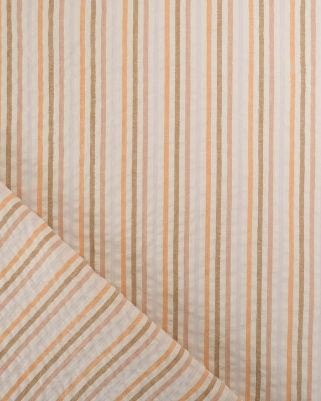 Tissu Seersucker Fines Rayures Colorées - 3 Coloris - Mercerine