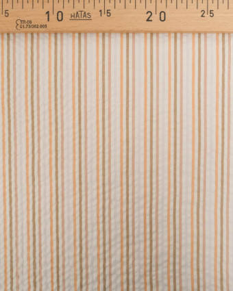 Tissu Seersucker Fines Rayures Colorées - 3 Coloris - Mercerine