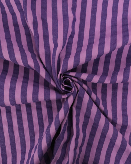 Tissu Seersucker Rayures Colorées - 2 Coloris - Mercerine