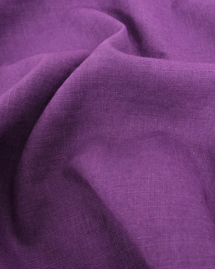 Tissu Lin Ramie Coton Prune - Mercerine