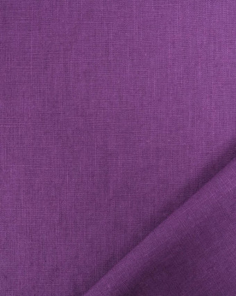 Tissu Lin  Coton Prune  - Mercerine