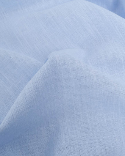 Tissu Lin Ramie Coton Bleu Bébé - Mercerine