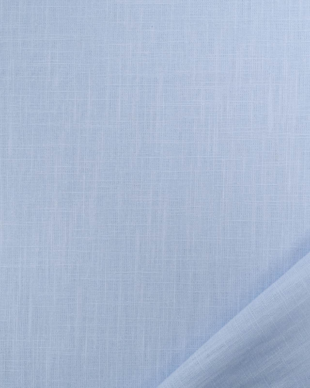 Tissu Lin  Coton Bleu Bébé  - Mercerine