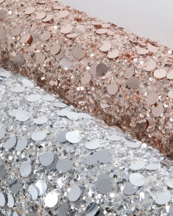 Tissu à Sequins Brodés Sur Résille  - 2 Coloris  - Mercerine