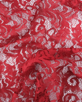 Tissu Dentelle Rouge Cerise Carla - Mercerine