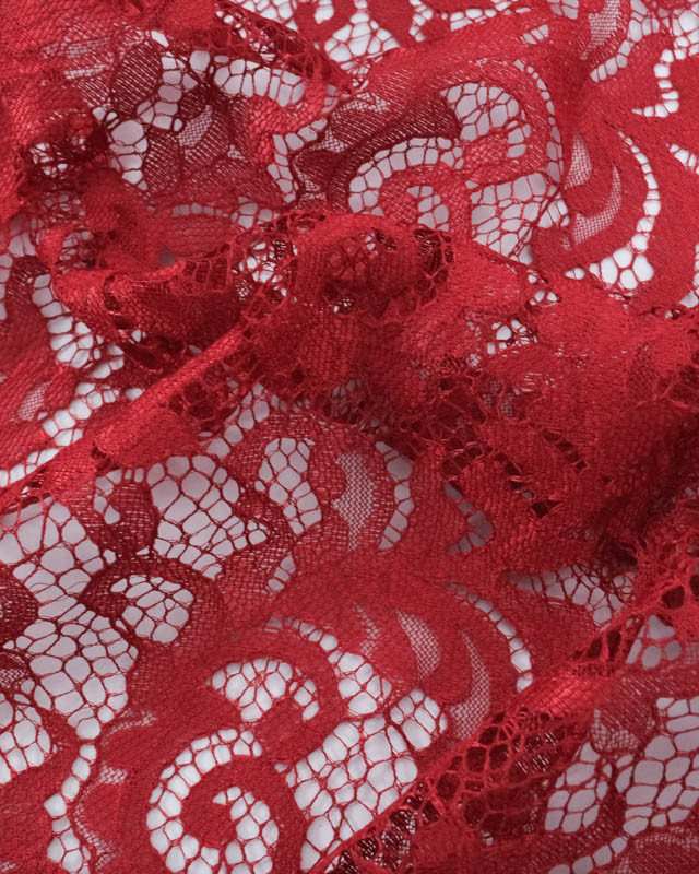 Tissu Dentelle Rouge Cerise Carla - Mercerine