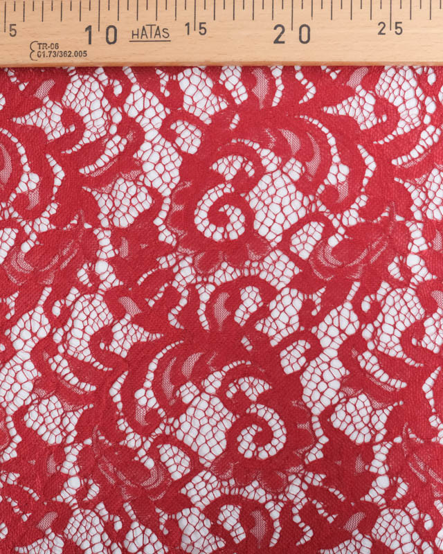 Tissu Dentelle Rouge Cerise Carla - Mercerine