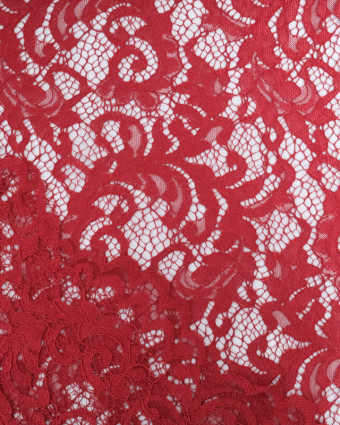 Tissu Dentelle Rouge Cerise Carla - Mercerine