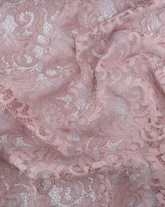 Tissu Dentelle Rose Poudré Carla - Mercerine
