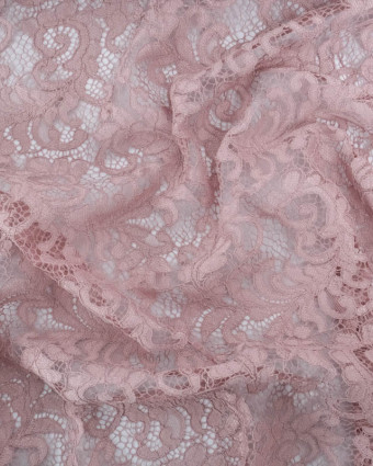 Tissu Dentelle Rose Poudré Carla - Mercerine