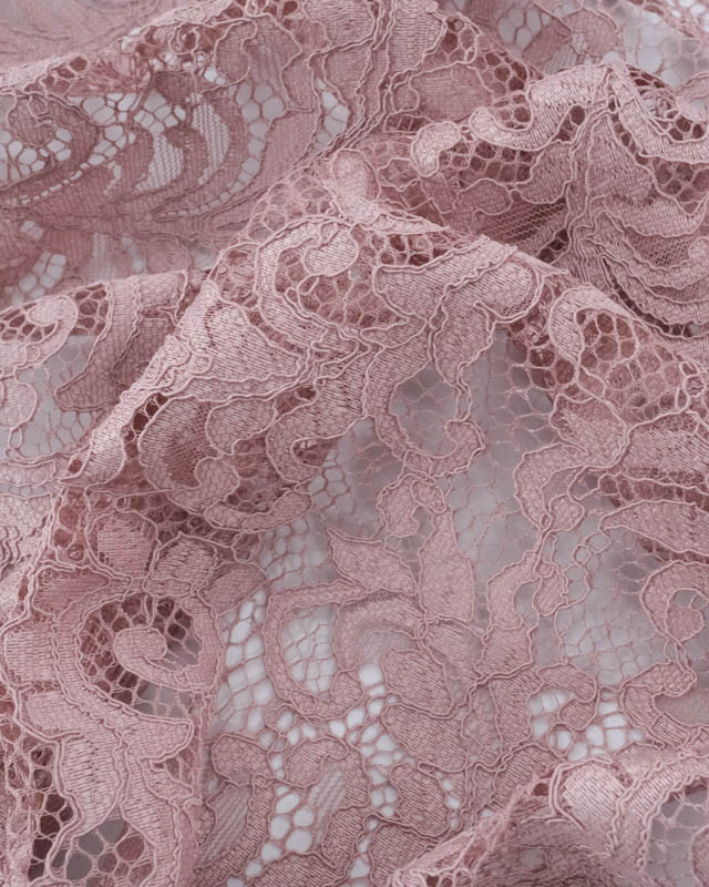 Tissu Dentelle Rose Poudré Carla - Mercerine