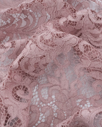 Tissu Dentelle Rose Poudré Carla - Mercerine