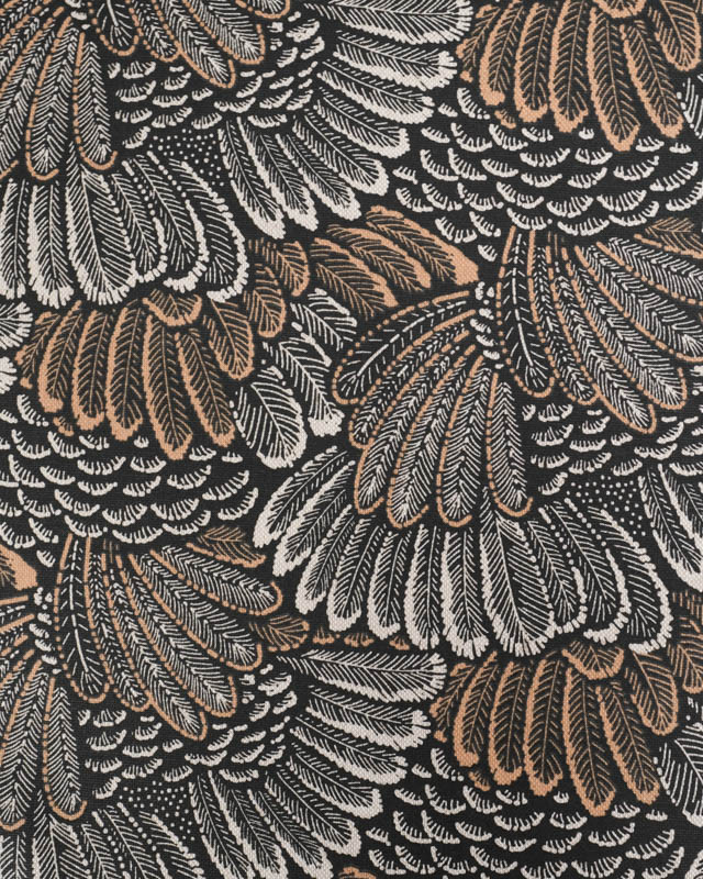 Tissu Effet Lin Noir Plume - Mercerine
