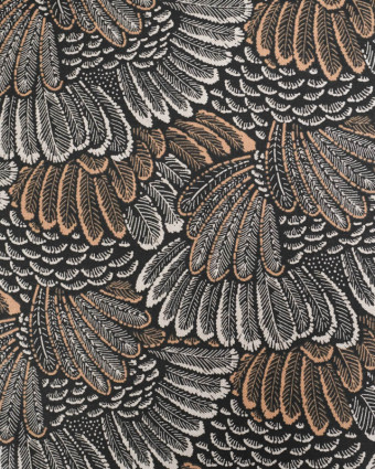 Tissu Effet Lin Noir Plume - Mercerine