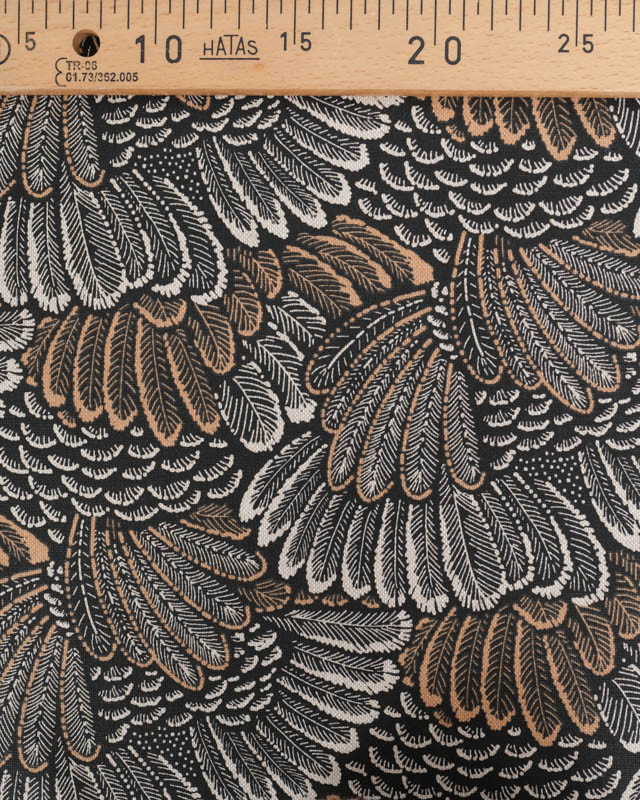 Tissu Effet Lin Noir Plume - Mercerine