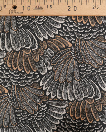 Tissu Effet Lin Noir Plume - Mercerine