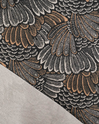 Tissu Effet Lin Noir Plume - Mercerine