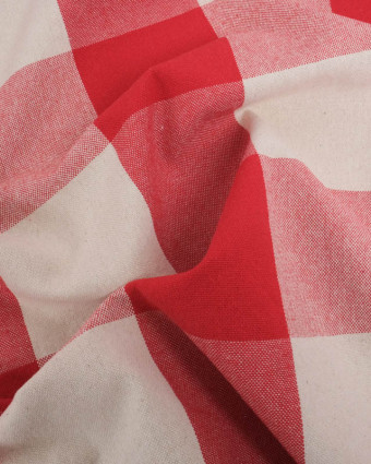 Tissu Coton Epais Tissé Motif Vichy Grands Carreaux - Mercerine