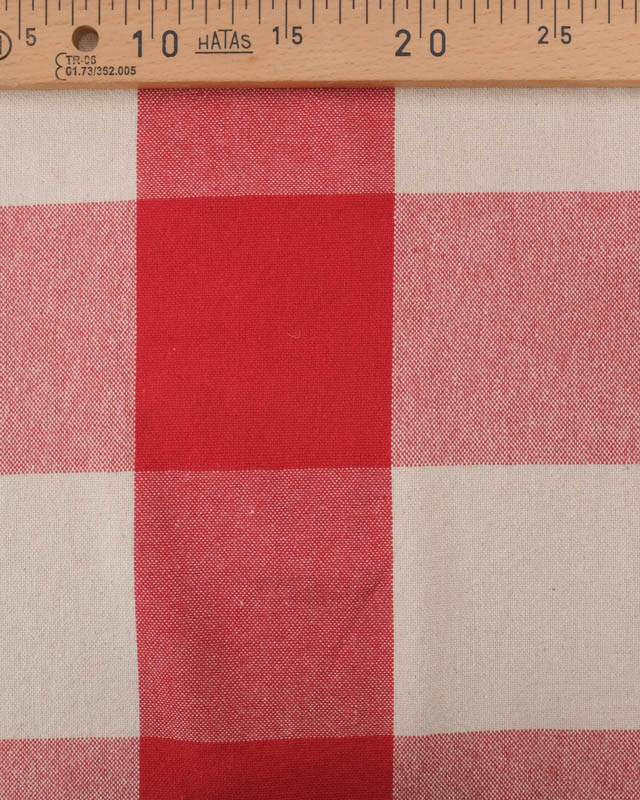 Tissu Coton Epais Tissé Motif Vichy Grands Carreaux - Mercerine