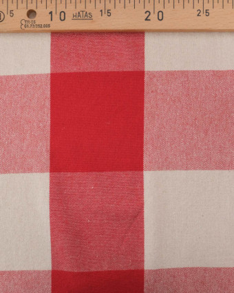 Tissu Coton Epais Tissé Motif Vichy Grands Carreaux - Mercerine