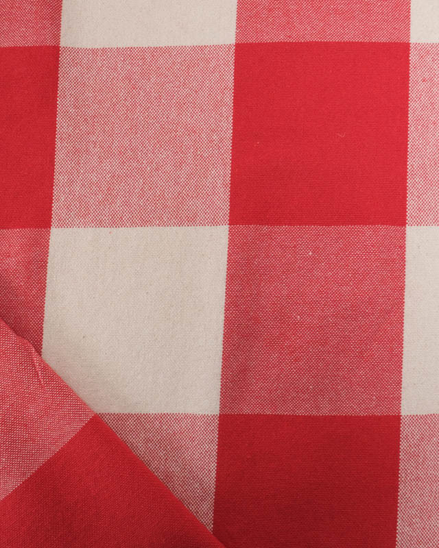 Tissu Coton Epais Tissé Motif Vichy Grands Carreaux - Mercerine