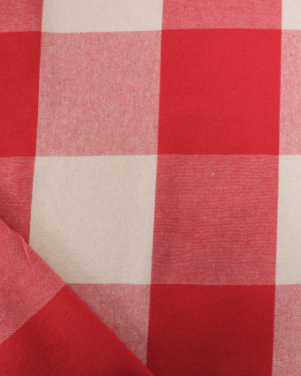 Tissu Coton Epais Tissé Motif Vichy Grands Carreaux - Mercerine