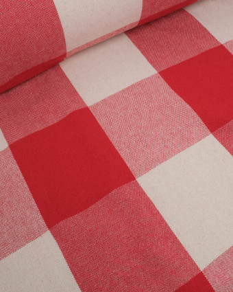 Tissu Coton Epais Tissé Motif Vichy Grands Carreaux - Mercerine