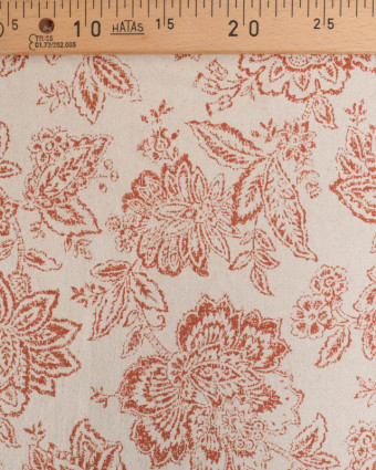 Tissu Coton Epais Tissé Motif Floral Terracotta - Mercerine