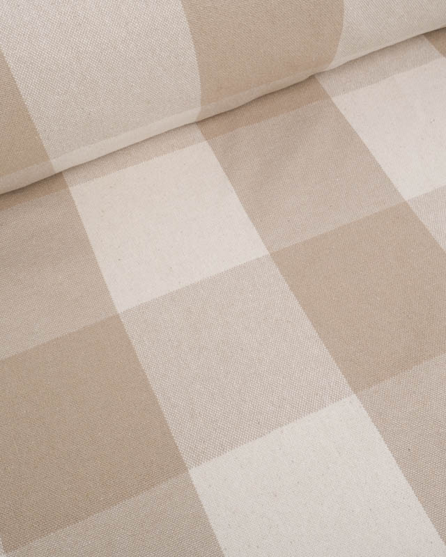 Tissu Coton Epais Tissé Motif Vichy Grands Carreaux - Mercerine