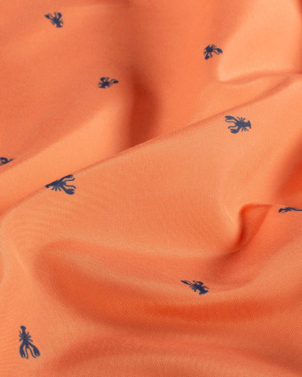 Tissu Short de Bain Déperlant Corail Imprimé Homard - Mercerine
