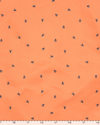 Tissu Short de Bain Déperlant Corail Imprimé Homard - Mercerine
