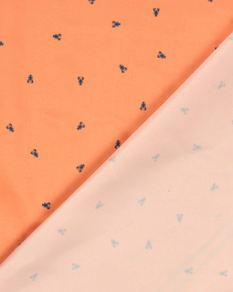 Tissu Short de Bain Déperlant Corail Imprimé Homard - Mercerine