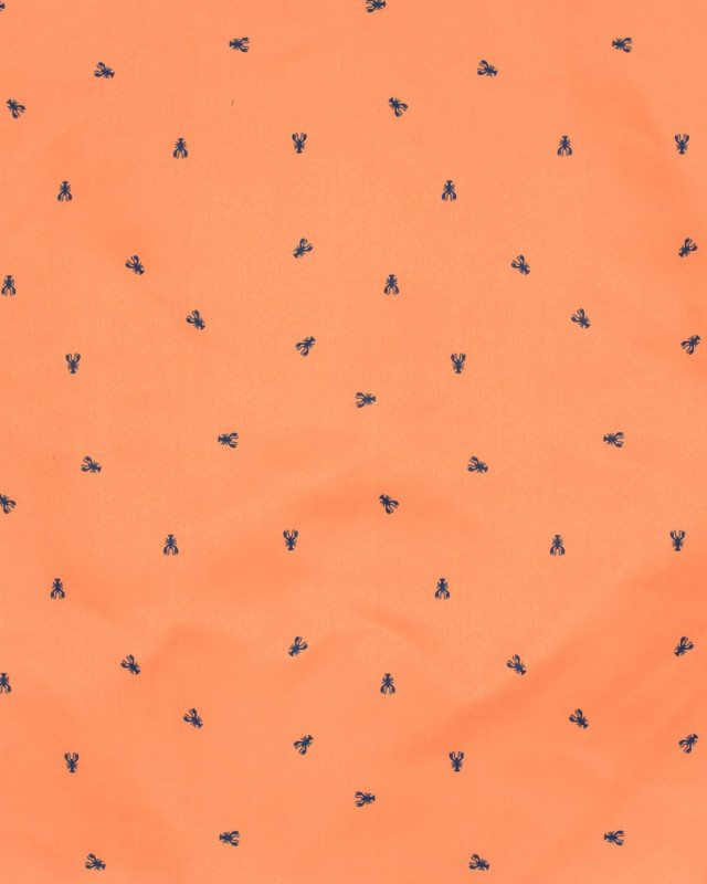 Tissu Short de Bain Déperlant Corail Imprimé Homard - Mercerine
