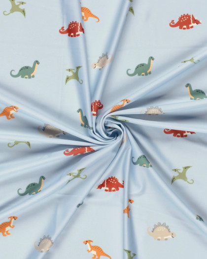 Tissu Maillot de Bain Bleu Ciel Imprimé Dinosaure - Mercerine