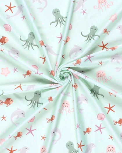 Tissu Maillot de Bain Vert d'Eau - Mercerine