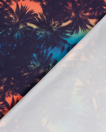 Tissu Short de Bain Déperlant Sunset Palmier - Mercerine