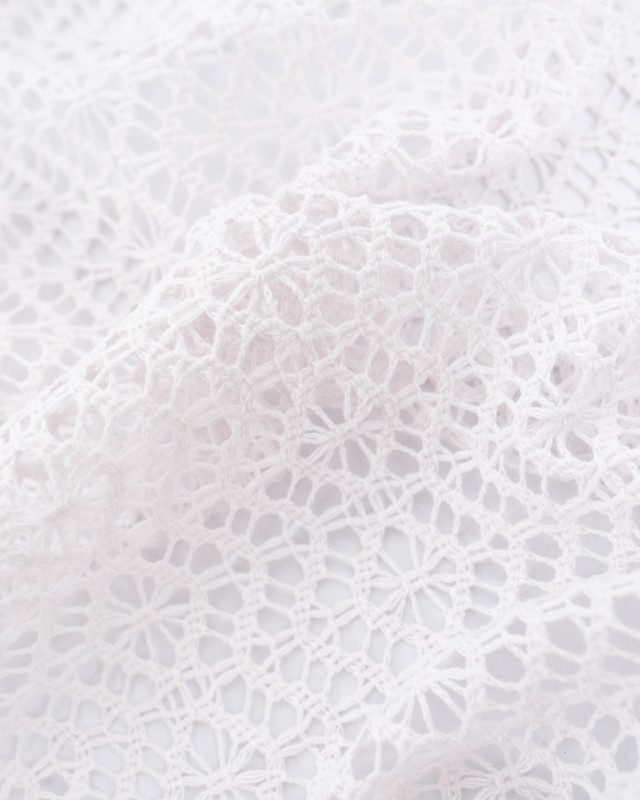 Tissu Crochet Wavy Blanc - Mercerine