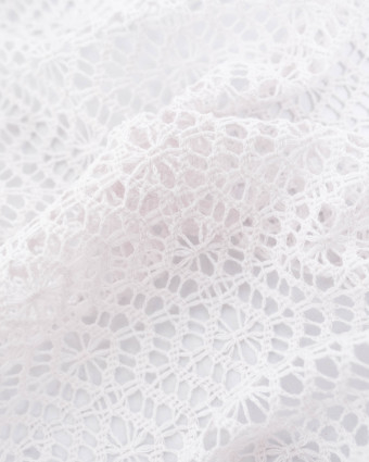 Tissu Crochet Wavy Blanc - Mercerine