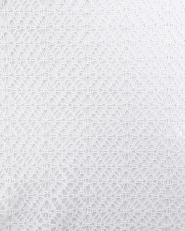 Tissu Crochet Wavy Blanc - Mercerine