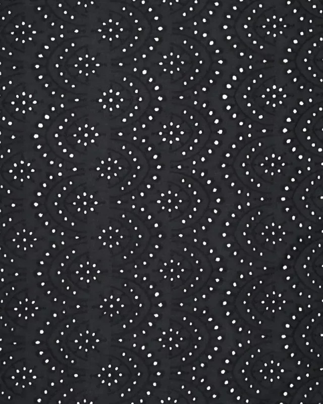 Tissu Broderie Suisse Colorée Minuit - Mercerine