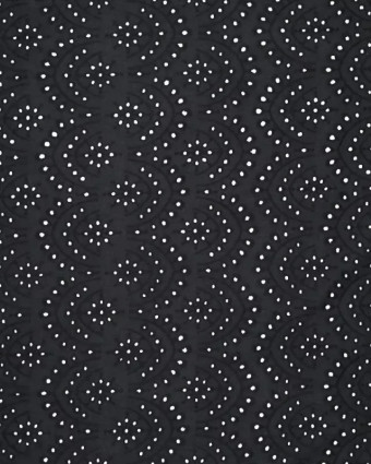 Tissu Broderie Suisse Colorée Minuit - Mercerine