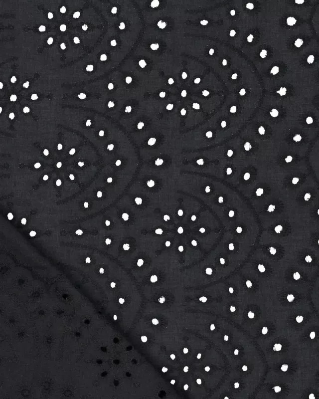 Tissu Broderie Suisse Colorée Minuit - Mercerine