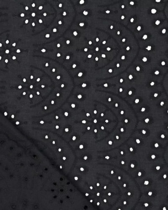 Tissu Broderie Suisse Colorée Minuit - Mercerine