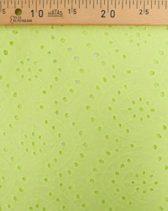 Tissu Broderie Suisse Colorée Vert Fluo - Mercerine