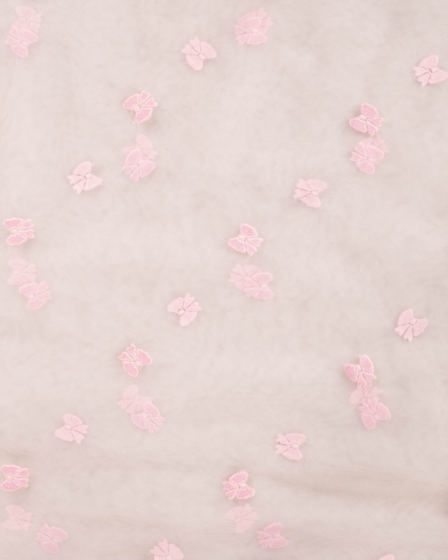 Tulle Rose Pastel Petits Nœuds Roses  - Mercerine