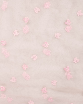 Tulle Rose Pastel Petits Nœuds Roses  - Mercerine