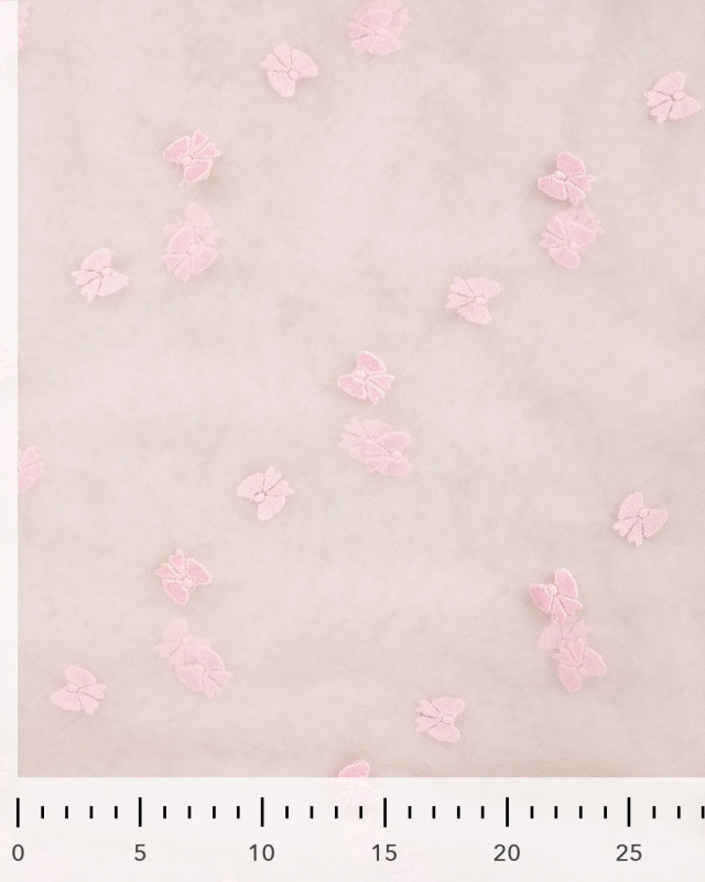 Tulle Rose Pastel Petits Nœuds Roses  - Mercerine