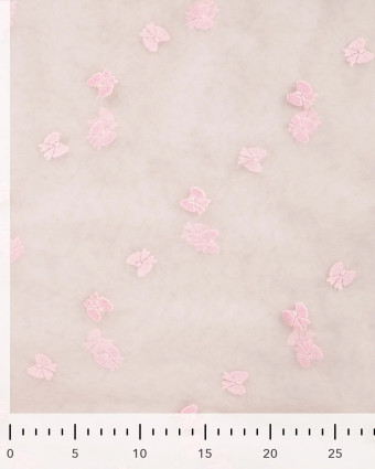 Tulle Rose Pastel Petits Nœuds Roses  - Mercerine