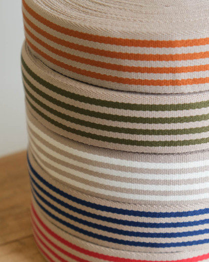 Sangle Rayures Colorées - 40mm - 5 Coloris - Mercerine