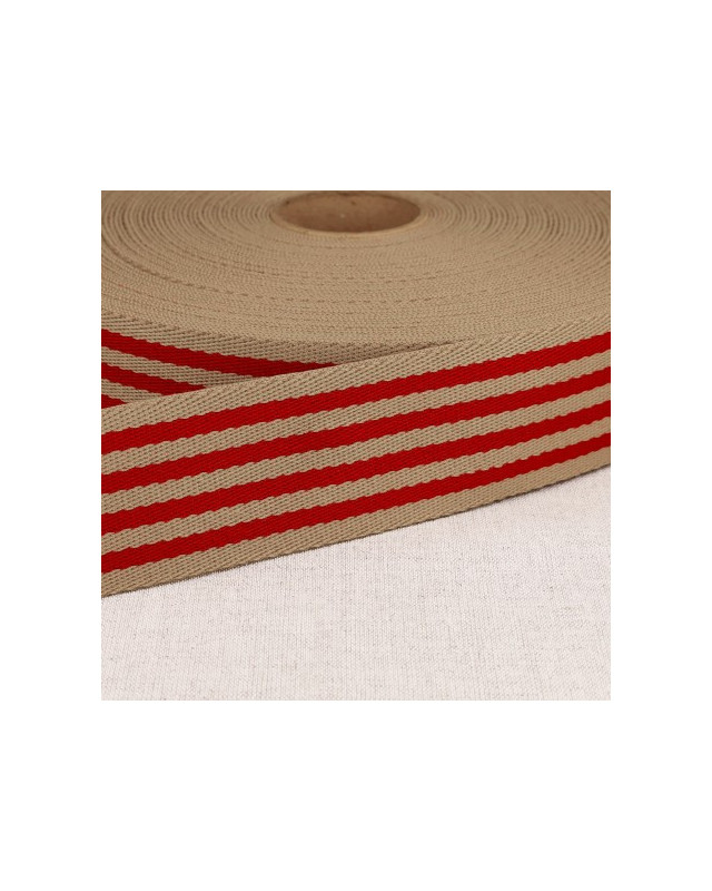 Sangle Rayures Colorées - 40mm - 5 Coloris  - Mercerine